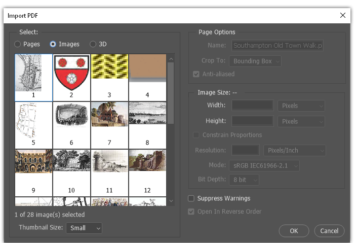 Detect PDF images in Photoshop